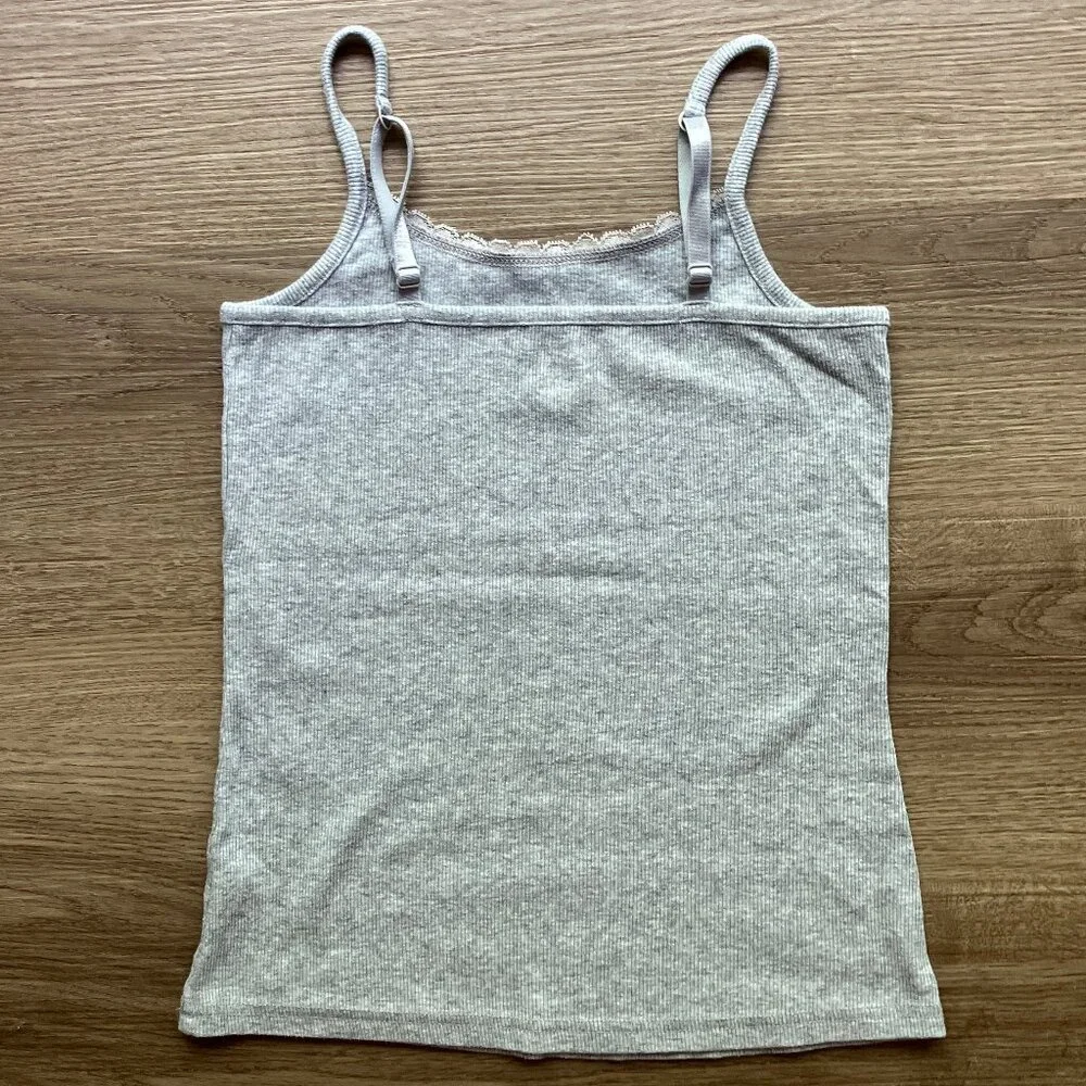 Justice Gray Lace Trim Cami Size 10